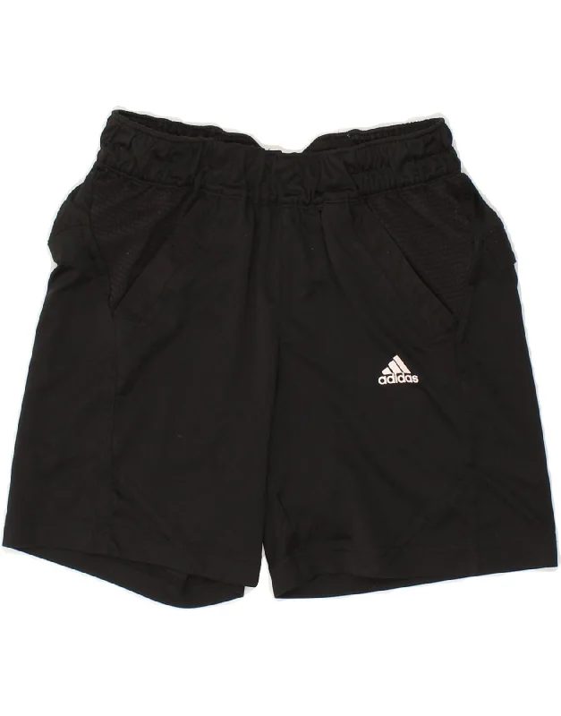 ADIDAS Boys Clima 365 Sport Shorts 7-8 Years Black Polyester