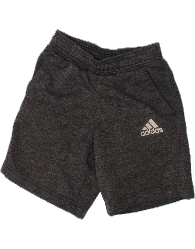 ADIDAS Boys Climacool Graphic Sport Shorts 9-10 Years Grey Flecked