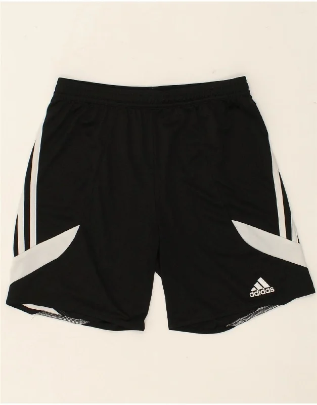 ADIDAS Boys Climalite Graphic Sport Shorts 11-12 Years Large Black