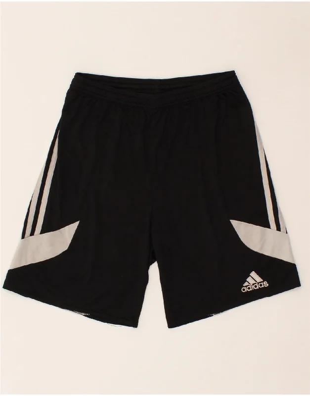 ADIDAS Boys Climalite Graphic Sport Shorts 13-14 Years XL Black