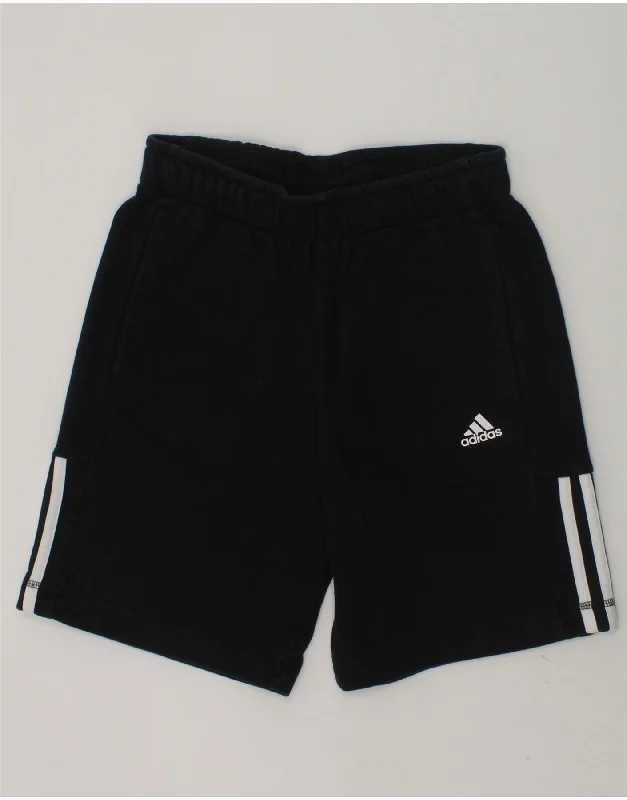 ADIDAS Boys Climalite Sport Shorts 11-12 Years Black Cotton