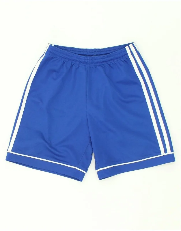 ADIDAS Boys Climalite Sport Shorts 11-12 Years Blue Polyester