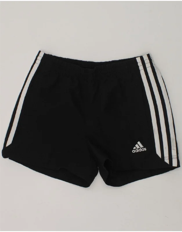 ADIDAS Boys Climalite Sport Shorts 5-6 Years Black Polyester