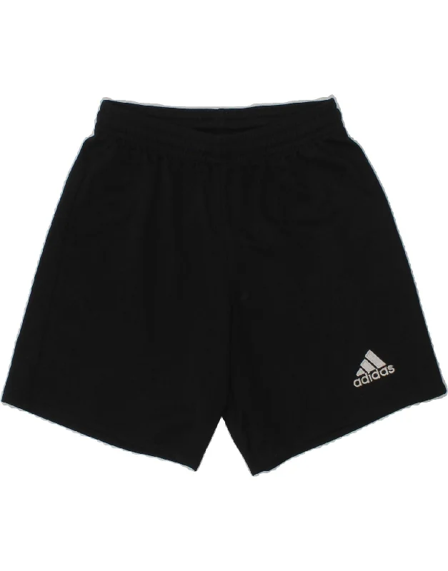 ADIDAS Boys Climalite Sport Shorts 7-8 Years Black Polyester