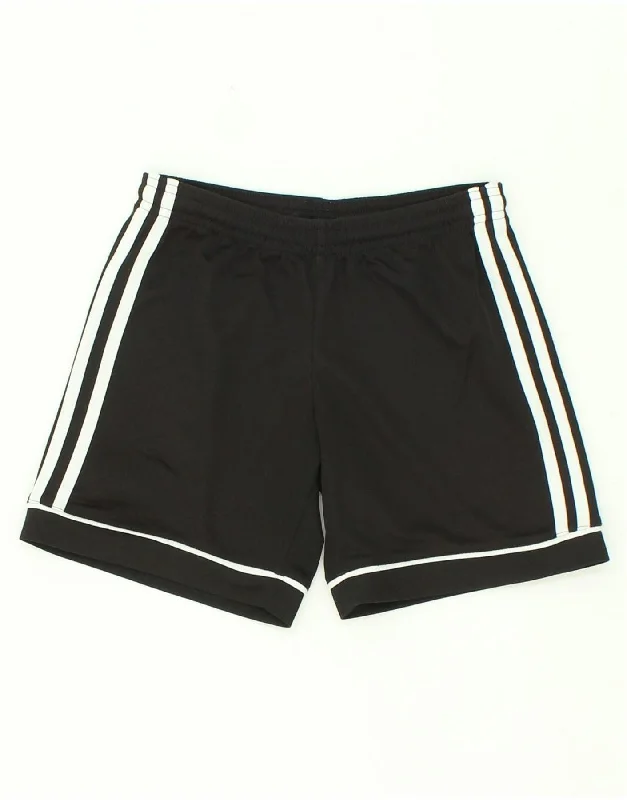 ADIDAS Boys Climalite Sport Shorts 7-8 Years Black Polyester