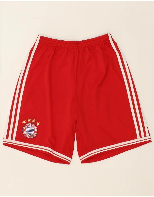 ADIDAS Boys FC Bayern Munchen Graphic Sport Shorts 15-16 Years Red