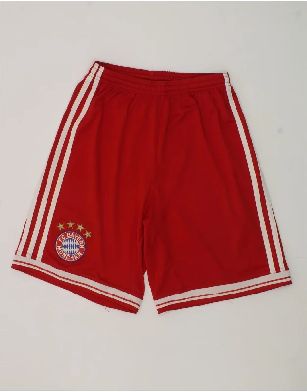 ADIDAS Boys FC Bayern Munchen Sport Shorts 13-14 Years Red Polyester