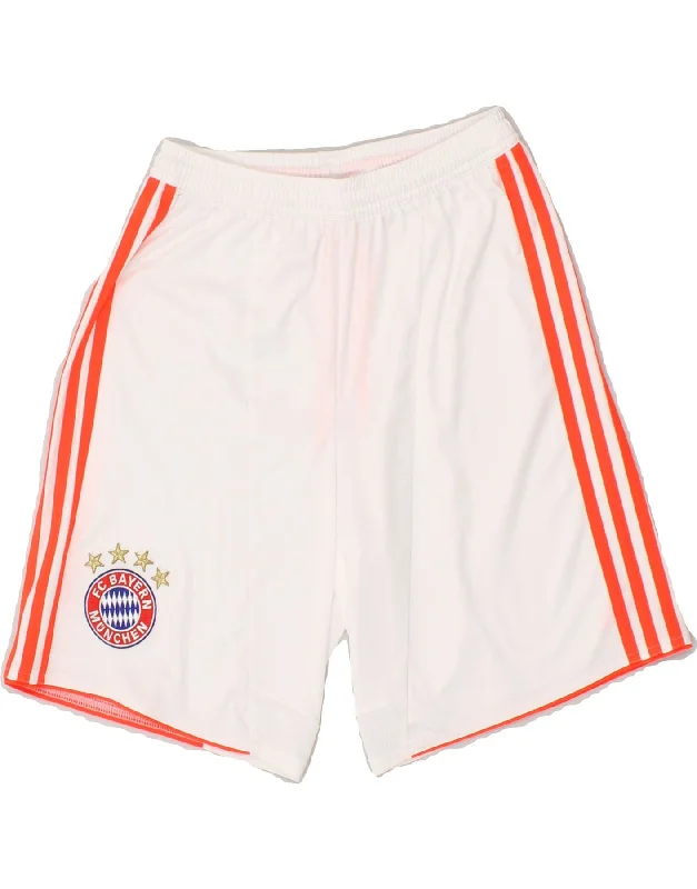 ADIDAS Boys FC Bayern Munchen Sport Shorts 13-14 Years White Polyester