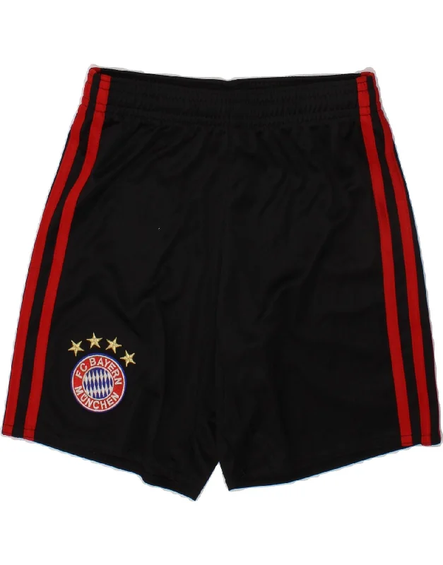 ADIDAS Boys FC Bayern Munchen Sport Shorts 7-8 Years Black Polyester