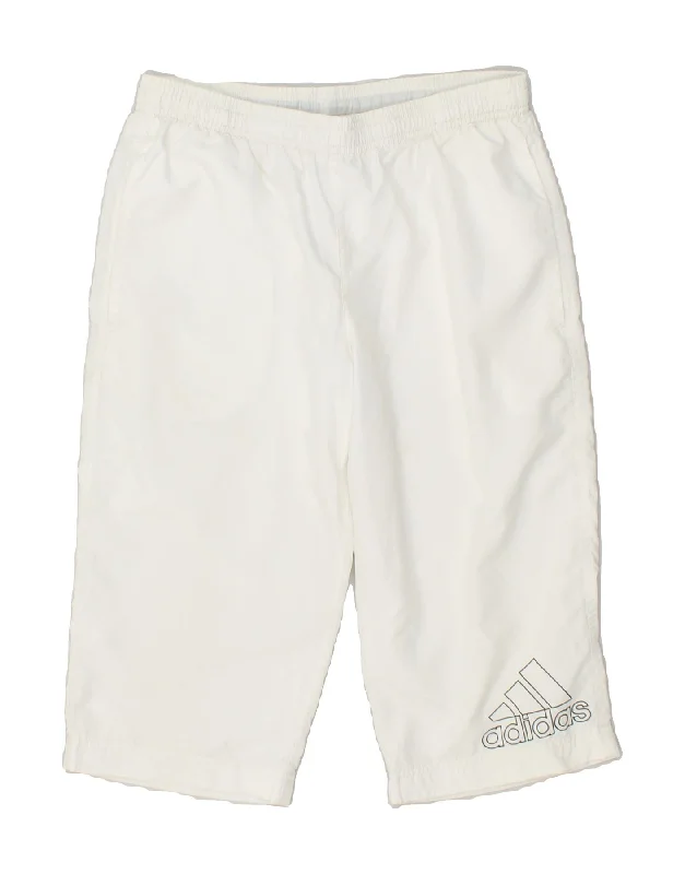 ADIDAS Boys Graphic Bermuda Sport Shorts 13-14 Years  Off White Polyester