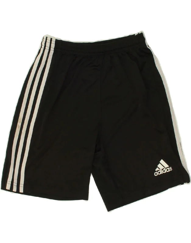 ADIDAS Boys Graphic Sport Shorts 13-14 Years Black Polyester