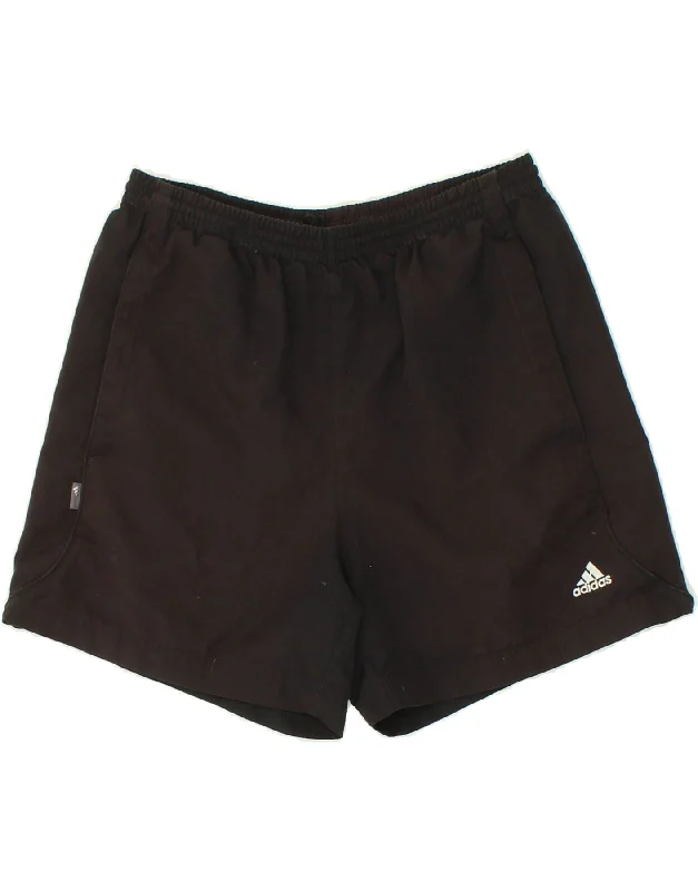 ADIDAS Boys Graphic Sport Shorts 13-14 Years Black Polyester