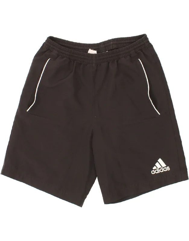 ADIDAS Boys Graphic Sport Shorts 13-14 Years Black Polyester