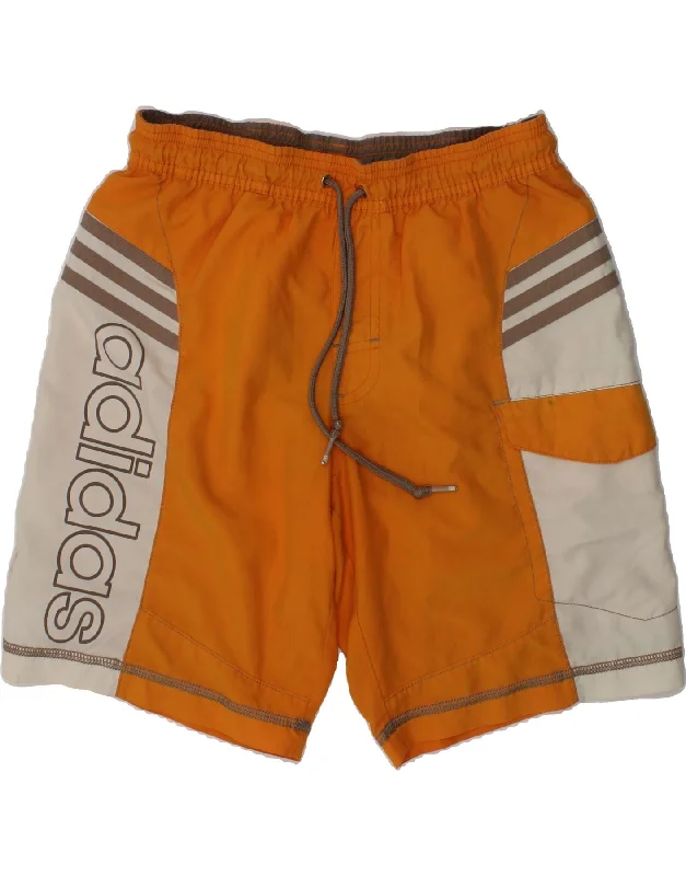 ADIDAS Boys Graphic Sport Shorts 15-16 Years XS Yellow Colourblock