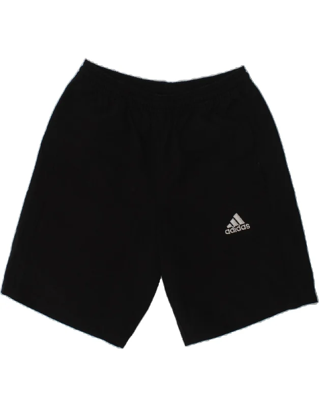 ADIDAS Boys Graphic Sport Shorts 9-10 Years Black Polyester