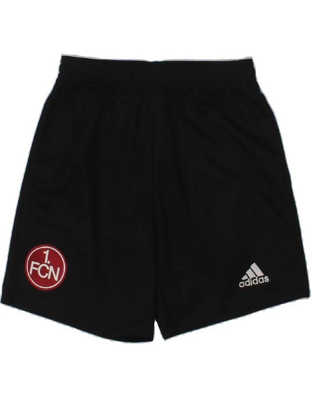 ADIDAS Boys Graphic Sport Shorts 9-10 Years Black Polyester