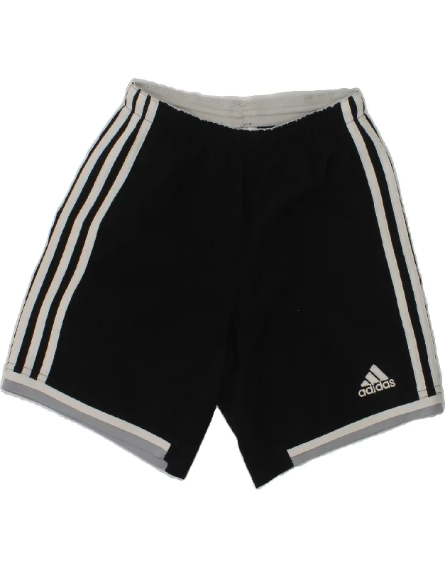 ADIDAS Boys Graphic Sport Shorts 9-10 Years Medium Black Polyester