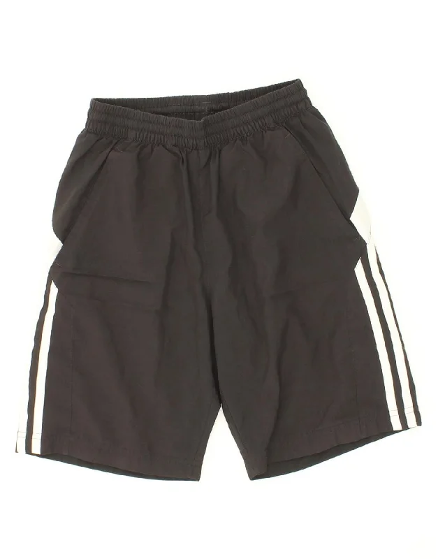 ADIDAS Boys Sport Shorts 11-12 Years Black Colourblock Polyester