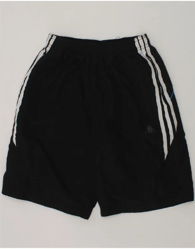 ADIDAS Boys Sport Shorts 13-14 Years Black Polyester