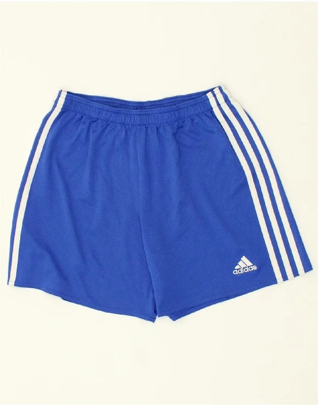 ADIDAS Boys Sport Shorts 13-14 Years Blue Polyester