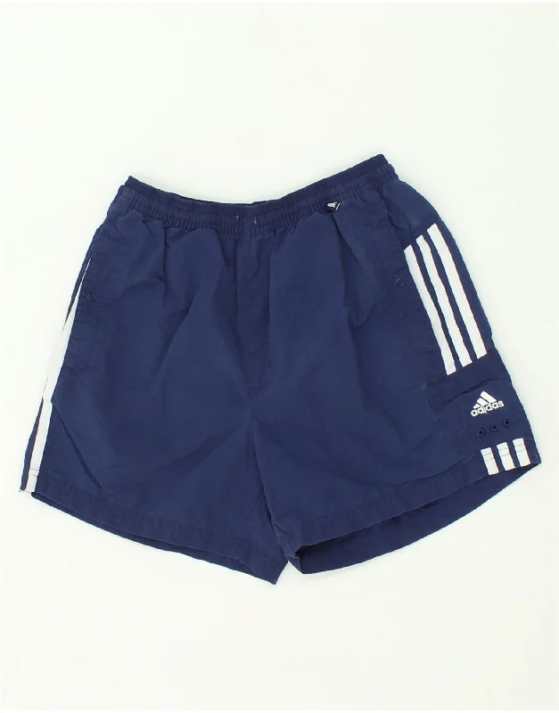 ADIDAS Boys Sport Shorts 13-14 Years Blue Polyester