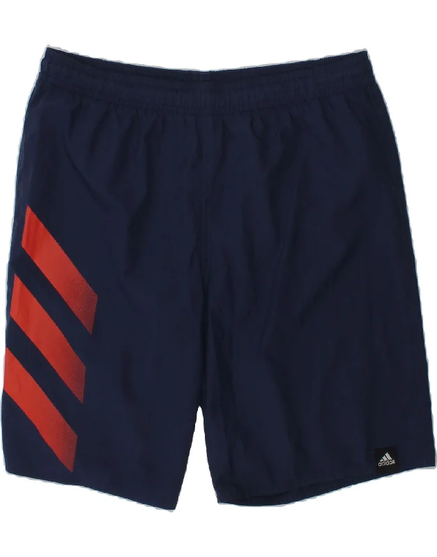 ADIDAS Boys Sport Shorts 15-16 Years Navy Blue Polyester