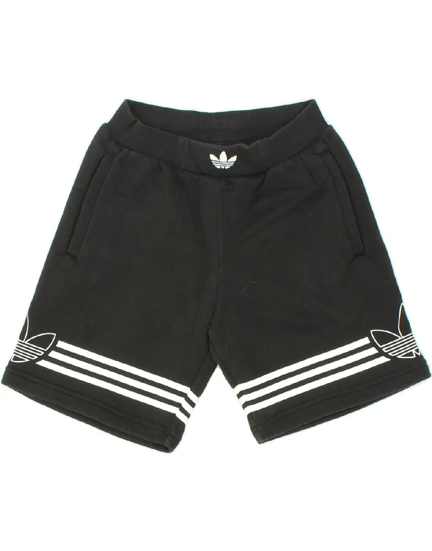 ADIDAS Boys Sport Shorts 5-6 Years Black Cotton