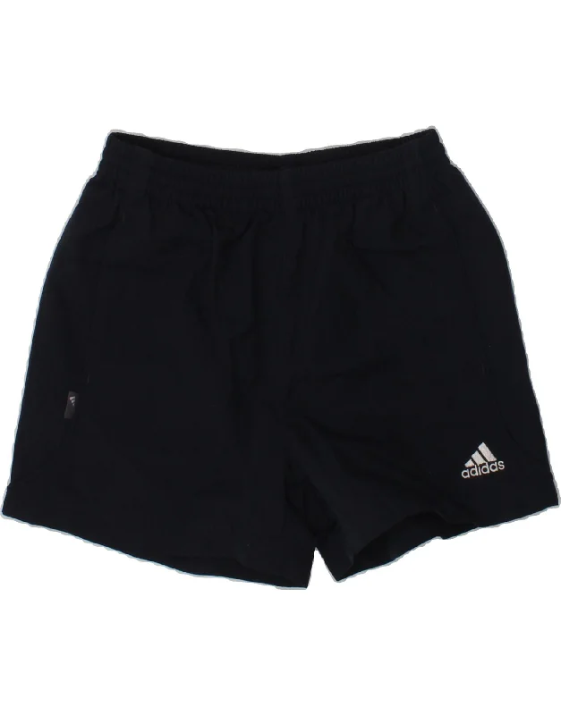 ADIDAS Boys Sport Shorts 7-8 Years Navy Blue Polyester