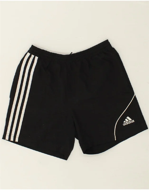 ADIDAS Boys Sport Shorts 9-10 Years Black Polyester