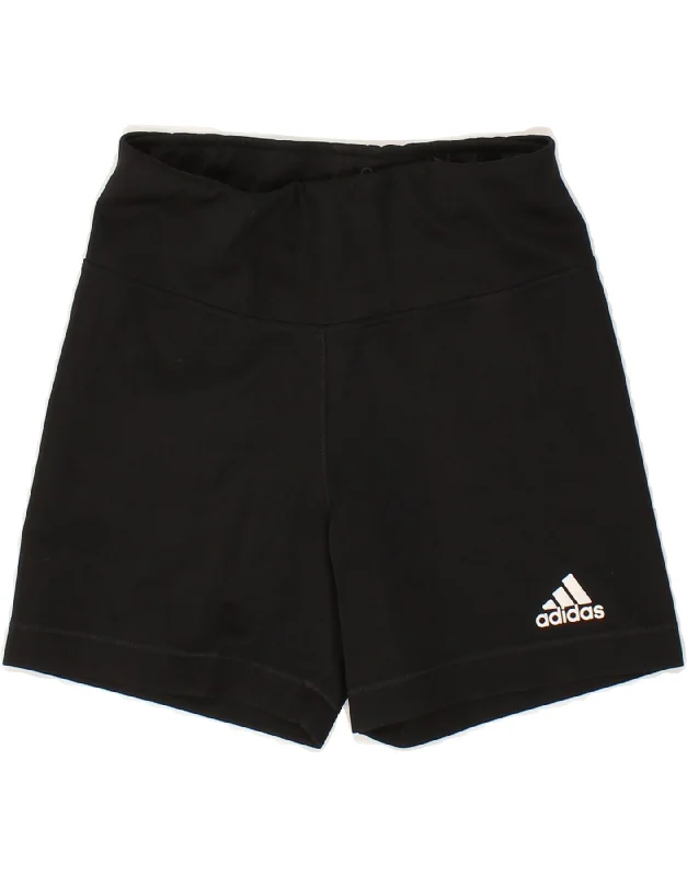 ADIDAS Girls Climalite Graphic Sport Shorts 13-14 Years Large Black