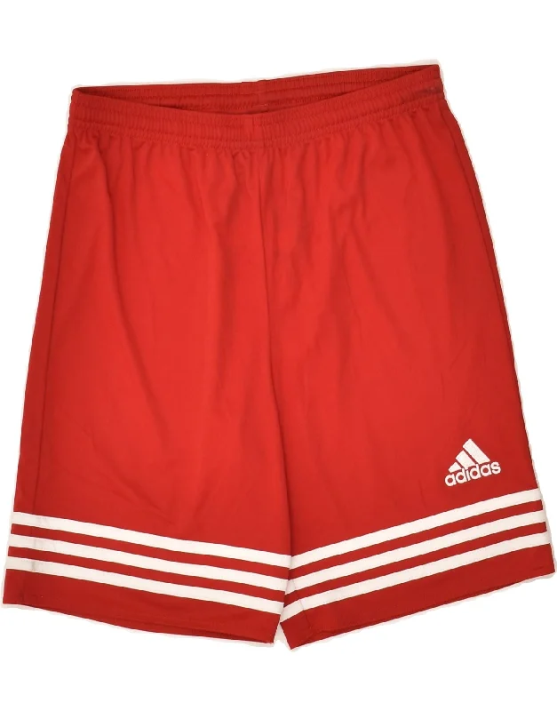 ADIDAS Girls Climalite Sport Shorts 13-14 Years XL Red Polyester