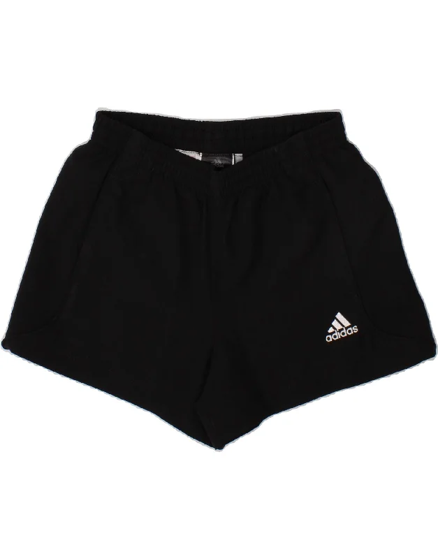 ADIDAS Girls Climalite Sport Shorts 7-8 Years Black Polyester