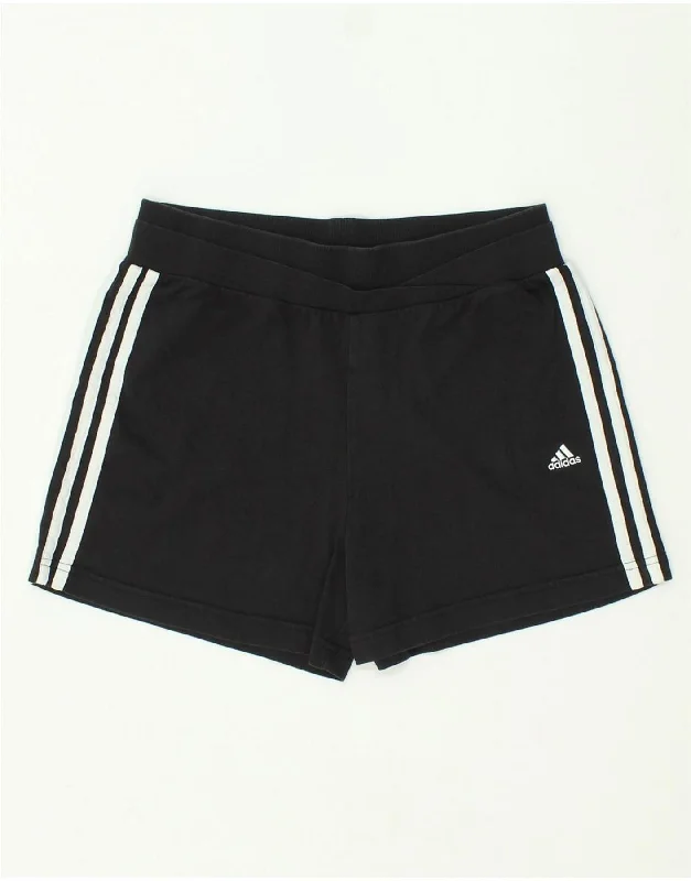 ADIDAS Girls Sport Shorts 15-16 Years Black Cotton