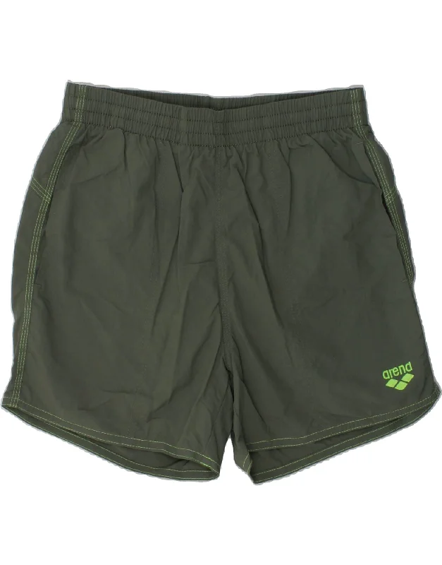 ARENA Boys Sport Shorts 9-10 Years Small Khaki Nylon