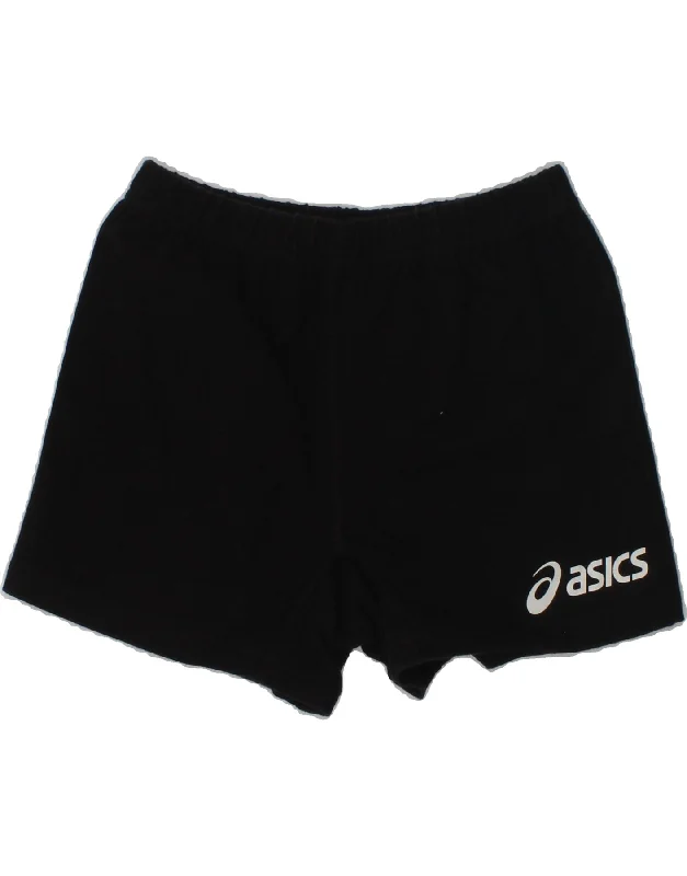 ASICS Boys Graphic Sport Shorts 8-9 Years Small Black Cotton