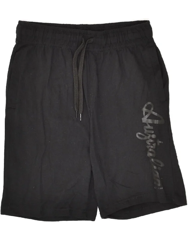 AUSTRALIAN L'ALPINA Boys Sport Shorts 11-12 Years Medium  Black Cotton