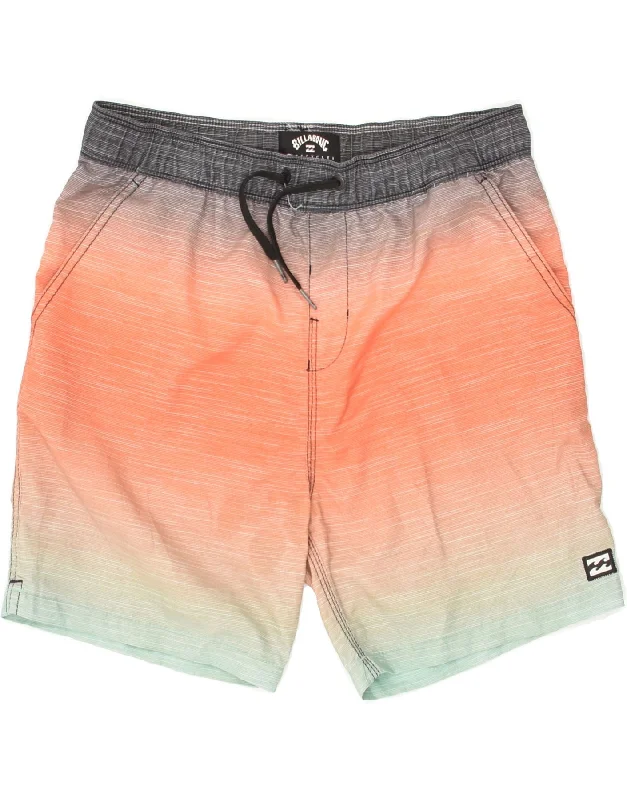 BILLABONG Boys Swimming Shorts 13-14 Years Orange Colourblock