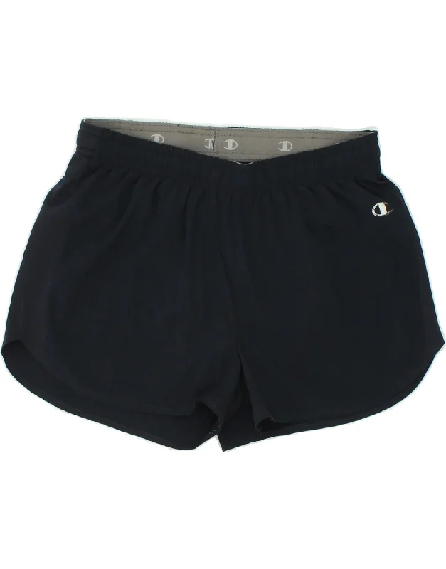 CHAMPION Boys Sport Shorts 7-8 Years Navy Blue Polyester