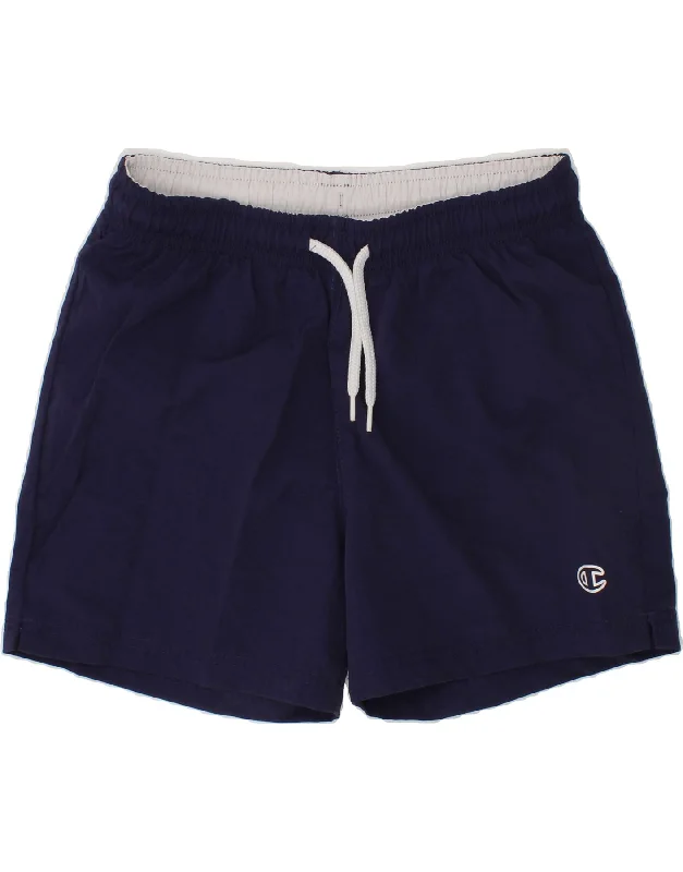 CHAMPION Boys Sport Shorts 9-10 Years Medium Navy Blue