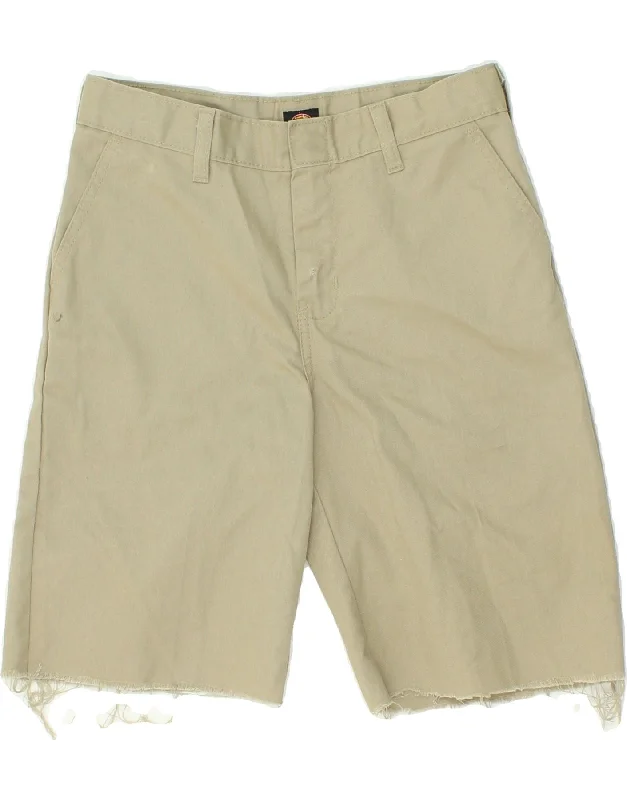 DICKIES Boys Chino Shorts 13-14 Years W28 Khaki Polyester