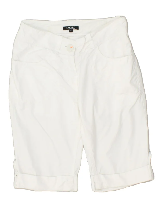 DKNY Girls Casual Shorts 11-12 Years W24 White Cotton