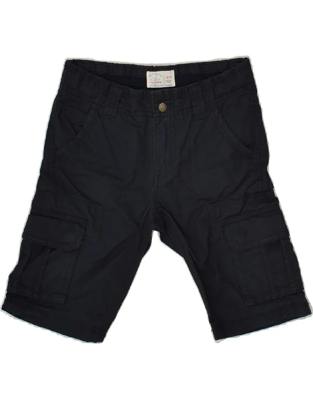 FAT FACE Boys Cargo Shorts 8-9 Years W24 Navy Blue Cotton