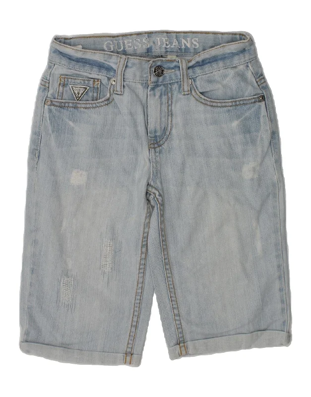 GUESS Boys Denim Shorts 7-8 Years W24  Blue Cotton