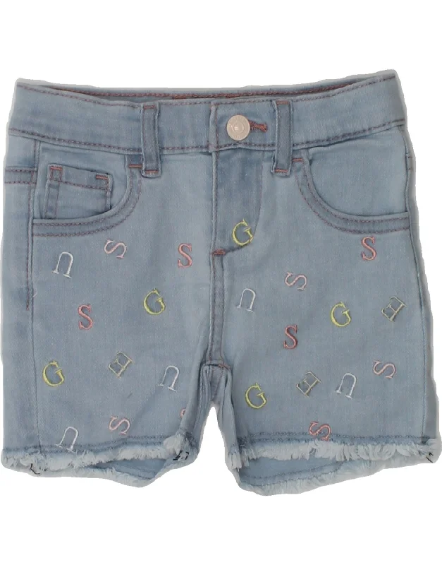 GUESS Girls Distressed Denim Shorts 2-3 Years W20  Blue