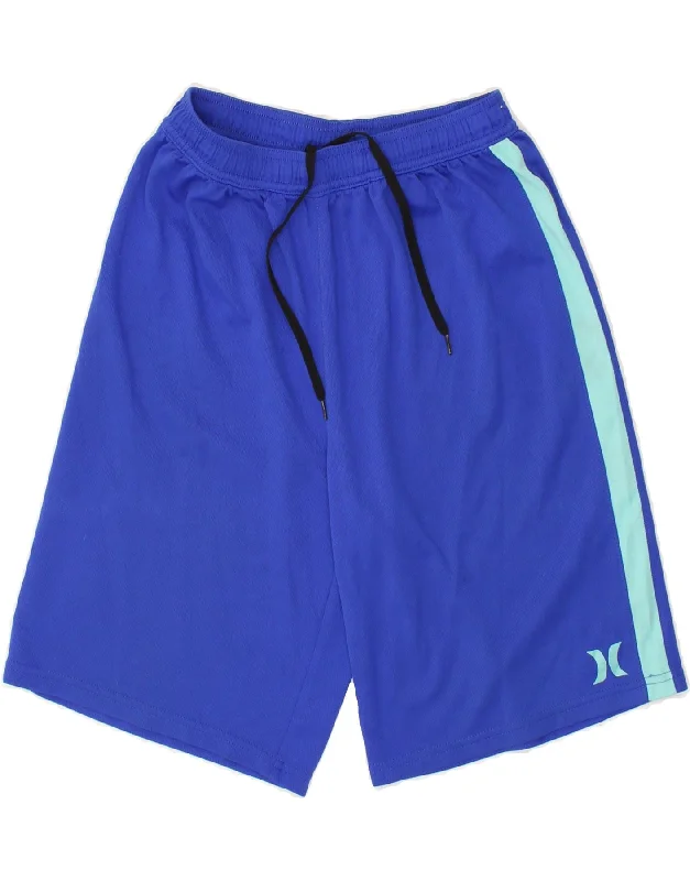 HURLEY Boys Sport Shorts 13-14 Years XL Blue Colourblock Polyester