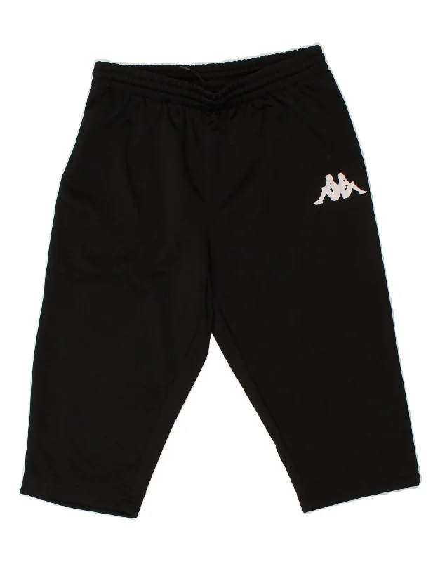 KAPPA Boys Graphic Bermuda Sport Shorts 13-14 Years Black Polyester