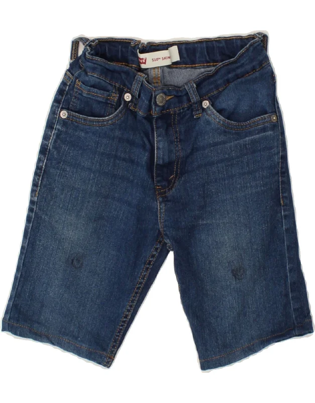 LEVI'S Boys 510 Skinny Denim Shorts 11-12 Years W26 Blue Cotton