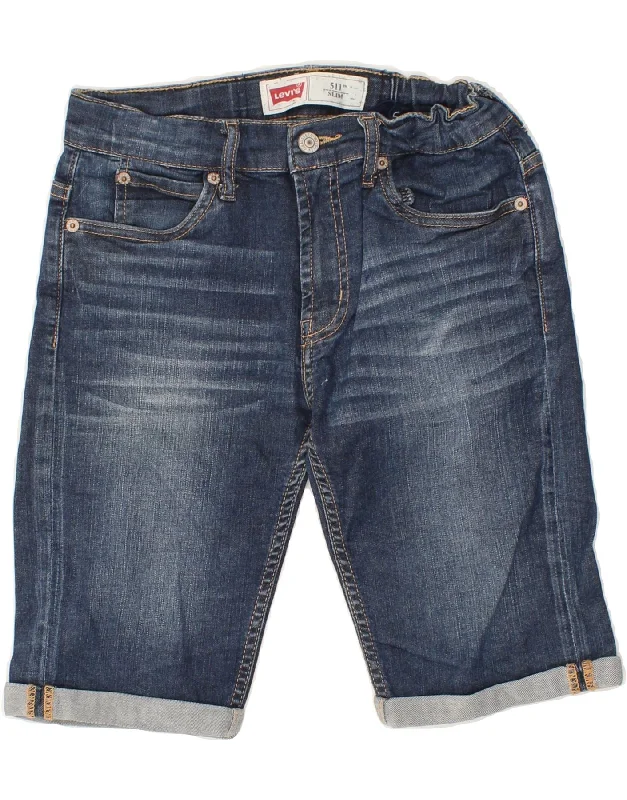 LEVI'S Boys 511 Slim Denim Shorts 11-12 Years W26  Blue Cotton