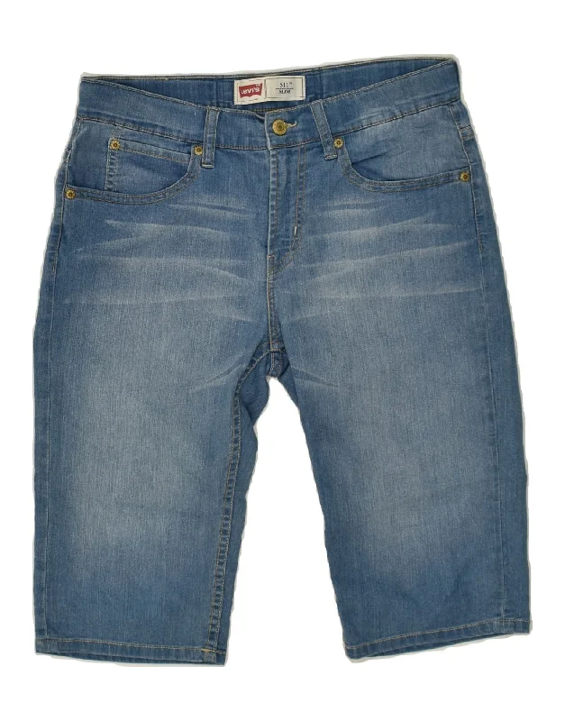 LEVI'S Boys 511 Slim Denim Shorts 15-16 Years W32 Blue