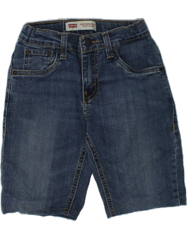 LEVI'S Boys 511 Slim Denim Shorts 9-10 Years W25  Blue Cotton